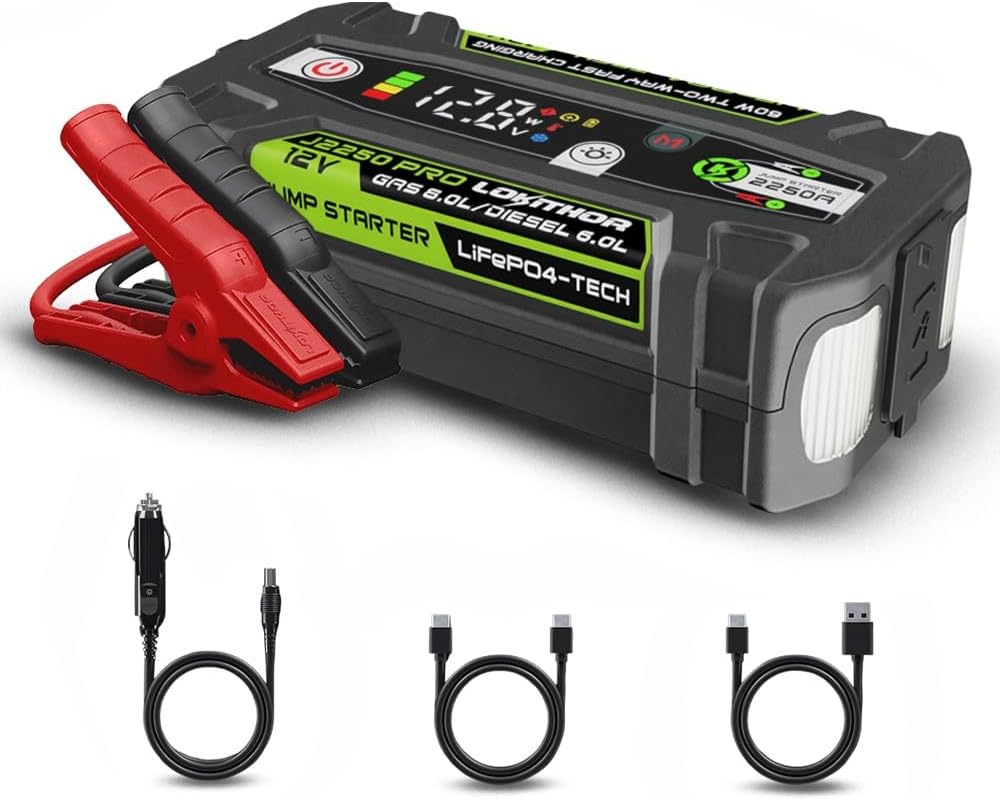LOKITHOR J2250PRO 2250A 12V LiFePO4 Uzun Ömürlü Profesyonel Akü Takviye Cihazı - Görsel 2